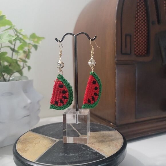 Jewelry - Crochet Watermelon Earrings *NEW*
